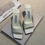 Женские мюли Jimmy Choo белого цвета, артикул 345437 — фото 3