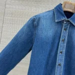Женская рубашка Saint Laurent тёмно-синего цвета, артикул 345445 — фото 4