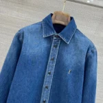 Женская рубашка Saint Laurent тёмно-синего цвета, артикул 345445 — фото 5