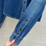 Женская рубашка Saint Laurent тёмно-синего цвета, артикул 345445 — фото 8