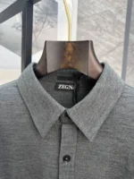 Мужская рубашка Zegna серого цвета, артикул 345501 — фото 4