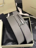 Мужской ремень Tom Ford серого цвета, артикул 345517