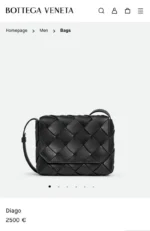 Мужская сумка мессенджер Bottega Veneta чёрного цвета, артикул 345543 — фото 3