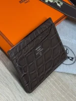 Мужской картхолдер Hermes коричневого цвета, артикул 345573 — фото 2