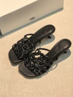 Женские мюли Loewe чёрного цвета, артикул 345597