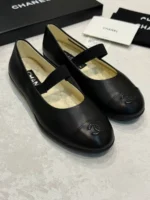 Женские балетки Chanel чёрного цвета, артикул 345613