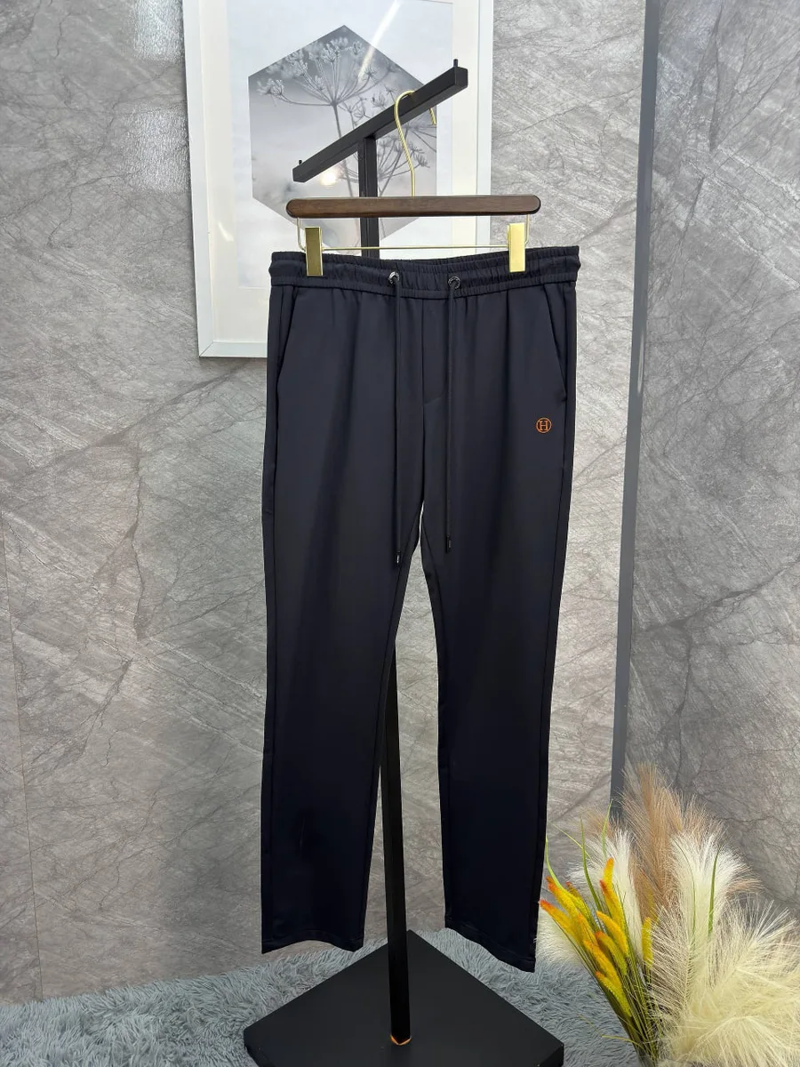 345783_1 Мужские штаны Hermes тёмно-синего цвета, артикул 345783