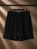 Мужские шорты Prada чёрного цвета, артикул 345803