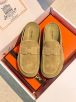 Женские сабо Hermes бежевого цвета, артикул 345838
