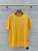 Женская футболка Loro Piana жёлтого цвета, артикул 345867