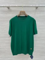 Женская футболка Loro Piana зелёного цвета, артикул 345868