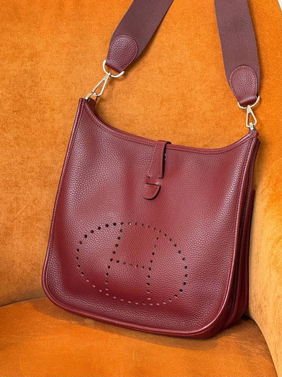 345894_1 Женская сумка Hermes бордового цвета, артикул 345894