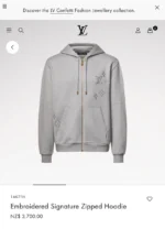 Мужская кофта на молнии Louis Vuitton серого цвета, артикул 345953 — фото 4
