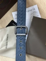 Мужской ремень Bottega Veneta синего цвета, артикул 345964 — фото 4