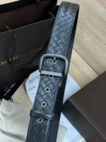 Мужской ремень Bottega Veneta чёрного цвета, артикул 345965 — фото 2