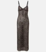 Женское платье Saint Laurent леопардового цвета, артикул 346001 — фото 7