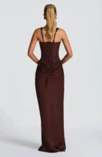 Женское платье Saint Laurent коричневого цвета, артикул 346009 — фото 2
