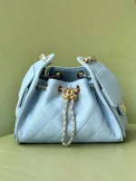 Женская сумка Chanel голубого цвета, артикул 346056