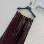 Женская кожаная юбка Chanel бордового цвета, артикул 346069 — фото 3