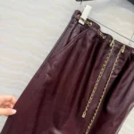 Женская кожаная юбка Chanel бордового цвета, артикул 346069 — фото 6
