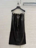 Женская кожаная юбка Chanel чёрного цвета, артикул 346070