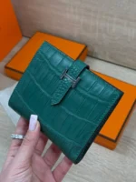 Мужской кошелек Hermes зелёного цвета, артикул 346110 — фото 3