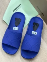 Мужские шлепанцы Burberry синего цвета, артикул 346123 — фото 2