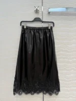 Женская кожаная юбка Ermanno Scervino чёрного цвета, артикул 346207