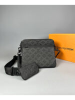 Мужская сумка мессенджер Louis Vuitton чёрного цвета, артикул 345332