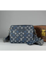 Мужская сумка мессенджер Louis Vuitton тёмно-синего цвета, артикул 345334