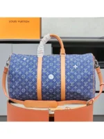 Мужская дорожная сумка Louis Vuitton синего цвета, артикул 346467