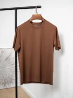 Мужская футболка Loro Piana коричневого цвета, артикул 346300