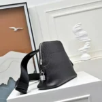 Мужская сумка мессенджер Hermes чёрного цвета, артикул 346348 — фото 3