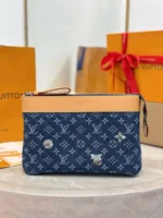Мужской клатч Louis Vuitton тёмно-синего цвета, артикул 346354