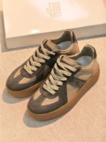 Женские кеды Maison Margiela коричневого цвета, артикул 346381