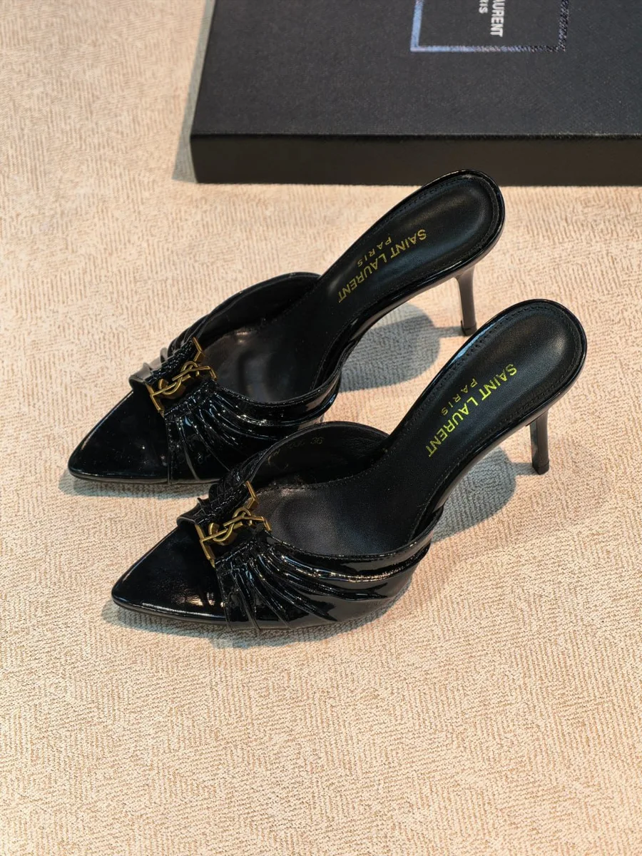 346387_1 Женские мюли Saint Laurent чёрного цвета, артикул 346387