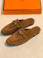 Женские мюли Hermes коричневого цвета, артикул 346401