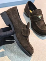 Женские лоферы Prada коричневого цвета, артикул 346413 — фото 3