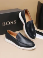 Мужские лоферы Boss тёмно-синего цвета, артикул 346423