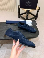 Мужские туфли Prada тёмно-синего цвета, артикул 346430 — фото 4