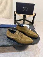 Мужские туфли Prada цвета хаки, артикул 346432