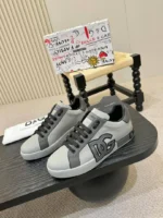 Мужские кеды Dolce Gabbana серого цвета, артикул 346439 — фото 3