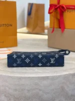 Мужской клатч Louis Vuitton тёмно-синего цвета, артикул 346463 — фото 4