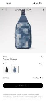 Мужская сумка-слинг Louis Vuitton синего цвета, артикул 346464 — фото 3
