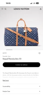 Мужская дорожная сумка Louis Vuitton синего цвета, артикул 346467 — фото 9