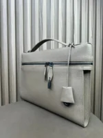 Мужской портфель Loro Piana серого цвета, артикул 346509 — фото 7