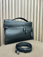 Мужской портфель Loro Piana чёрного цвета, артикул 346510 — фото 6