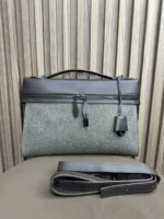 Мужской портфель Loro Piana коричневого цвета, артикул 346511