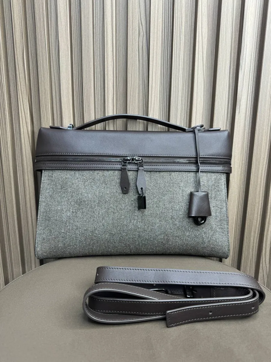 346511_1 Мужской портфель Loro Piana коричневого цвета, артикул 346511
