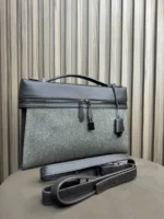 Мужской портфель Loro Piana коричневого цвета, артикул 346511 — фото 5